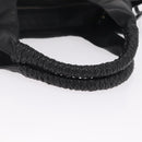 Salvatore Ferragamo Gancini Hand Bag Leather Black Silver Auth 211912V-7
