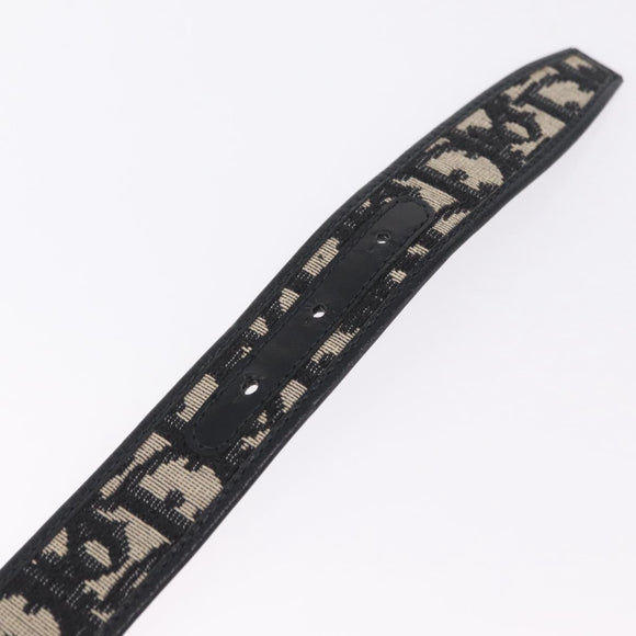 Christian Dior Trotter Canvas Belt 29.5"" Navy Gold Auth 211913A