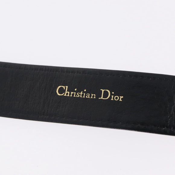Christian Dior Trotter Canvas Belt 29.5"" Navy Gold Auth 211913A