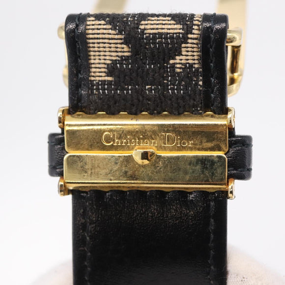Christian Dior Trotter Canvas Belt 29.5"" Navy Gold Auth 211913A