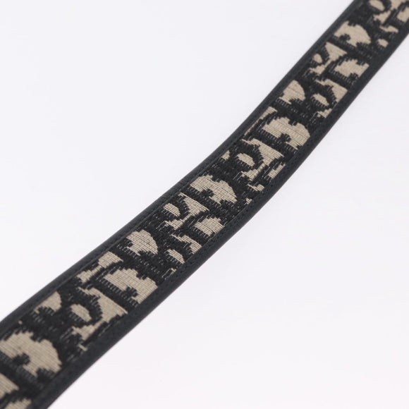Christian Dior Trotter Canvas Belt 29.5"" Navy Gold Auth 211913A