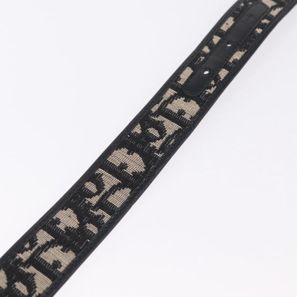 Christian Dior Trotter Canvas Belt 29.5"" Navy Gold Auth 211913A