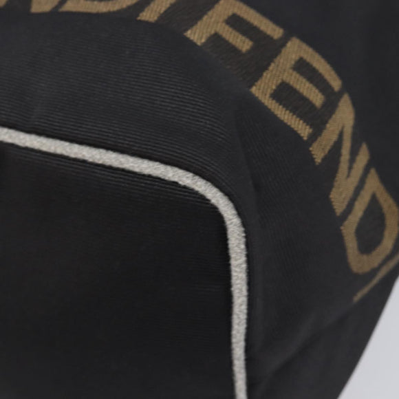 FENDI Hand Bag Canvas Black Silver 26488 Auth 211916A