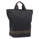 FENDI Hand Bag Canvas Black Silver 26488 Auth 211916A-1