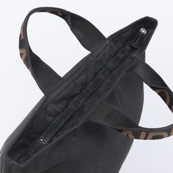 FENDI Hand Bag Canvas Black Silver 26488 Auth 211916A