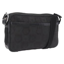 Salvatore Ferragamo Gancini Shoulder Bag Canvas Black Silver Auth 211918A-1