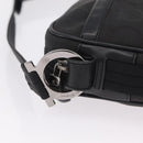 Salvatore Ferragamo Gancini Shoulder Bag Canvas Black Silver Auth 211918A-10