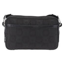 Salvatore Ferragamo Gancini Shoulder Bag Canvas Black Silver Auth 211918A-2