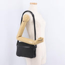 Salvatore Ferragamo Gancini Shoulder Bag Canvas Black Silver Auth 211918A-25