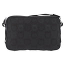 Salvatore Ferragamo Gancini Shoulder Bag Canvas Black Silver Auth 211918A-3