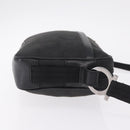 Salvatore Ferragamo Gancini Shoulder Bag Canvas Black Silver Auth 211918A-4