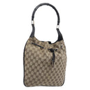 GUCCI GG Canvas Hand Bag Beige Silver 001 4033 Auth 211921V-1