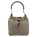 GUCCI GG Canvas Hand Bag Beige Silver 001 4033 Auth 211921V-2