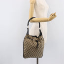GUCCI GG Canvas Hand Bag Beige Silver 001 4033 Auth 211921V-24