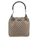 GUCCI GG Canvas Hand Bag Beige Silver 001 4033 Auth 211921V-3