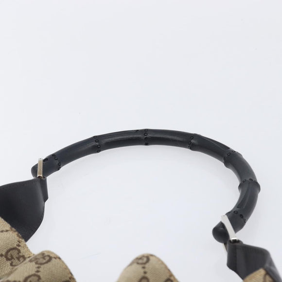 GUCCI GG Canvas Hand Bag Beige Silver 001 4033 Auth 211921V