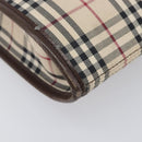 BURBERRY Nova Check Shoulder Bag Canvas Beige Silver Auth 211941-11