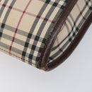 BURBERRY Nova Check Shoulder Bag Canvas Beige Silver Auth 211941-12