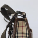BURBERRY Nova Check Shoulder Bag Canvas Beige Silver Auth 211941-14