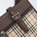 BURBERRY Nova Check Shoulder Bag Canvas Beige Silver Auth 211941-16