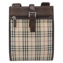 BURBERRY Nova Check Shoulder Bag Canvas Beige Silver Auth 211941-2