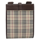 BURBERRY Nova Check Shoulder Bag Canvas Beige Silver Auth 211941-3