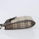 BURBERRY Nova Check Shoulder Bag Canvas Beige Silver Auth 211941-5