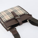 BURBERRY Nova Check Shoulder Bag Canvas Beige Silver Auth 211941-6