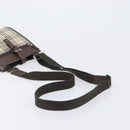 BURBERRY Nova Check Shoulder Bag Canvas Beige Silver Auth 211941-7