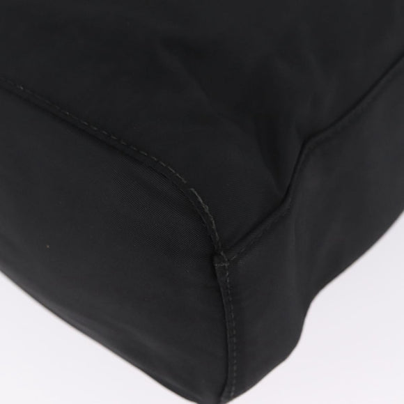 PRADA Chain Shoulder Bag Nylon Black Gold Auth 211942