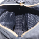 PRADA Chain Shoulder Bag Nylon Black Gold Auth 211942-20