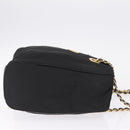 PRADA Chain Shoulder Bag Nylon Black Gold Auth 211942-4