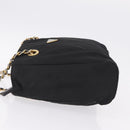 PRADA Chain Shoulder Bag Nylon Black Gold Auth 211942-5