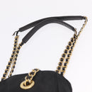 PRADA Chain Shoulder Bag Nylon Black Gold Auth 211942-9