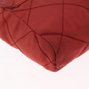 PRADA Chain Shoulder Bag Nylon Red Gold Auth 211952-13