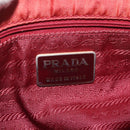 PRADA Chain Shoulder Bag Nylon Red Gold Auth 211952-19