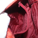PRADA Chain Shoulder Bag Nylon Red Gold Auth 211952-24