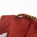 PRADA Chain Shoulder Bag Nylon Red Gold Auth 211952-26