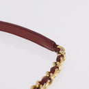 PRADA Chain Shoulder Bag Nylon Red Gold Auth 211952-9