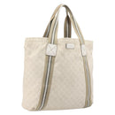 GUCCI GG Canvas Sherry Line Tote Bag Beige 189669 Auth 211957-1