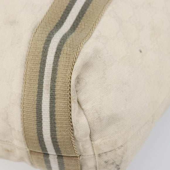 GUCCI GG Canvas Sherry Line Tote Bag Beige 189669 Auth 211957