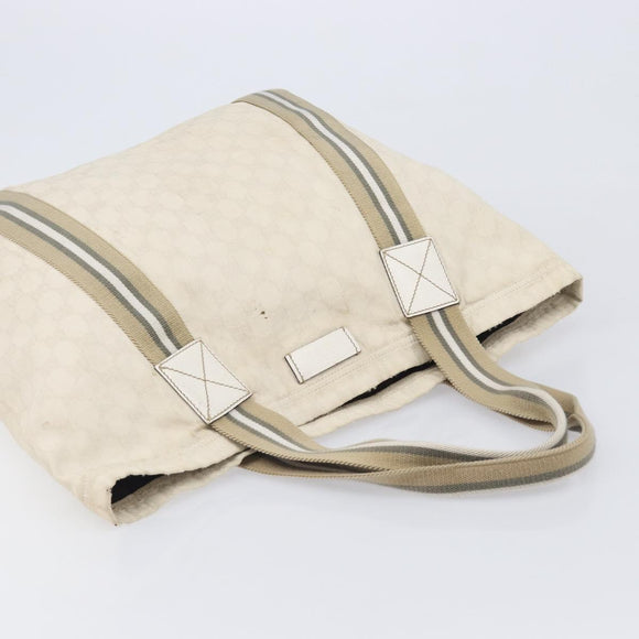 GUCCI GG Canvas Sherry Line Tote Bag Beige 189669 Auth 211957