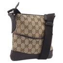 GUCCI GG Canvas Shoulder Bag Beige Silver 147671 Auth 211962-1