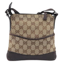 GUCCI GG Canvas Shoulder Bag Beige Silver 147671 Auth 211962-2