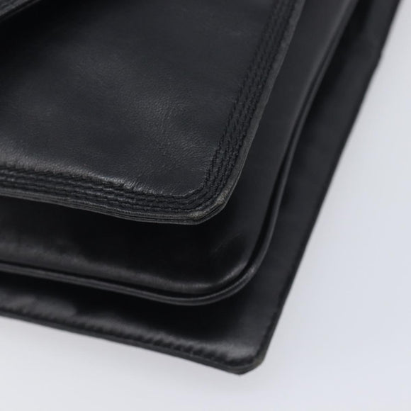 LOEWE Shoulder Bag Leather Black Auth 211966