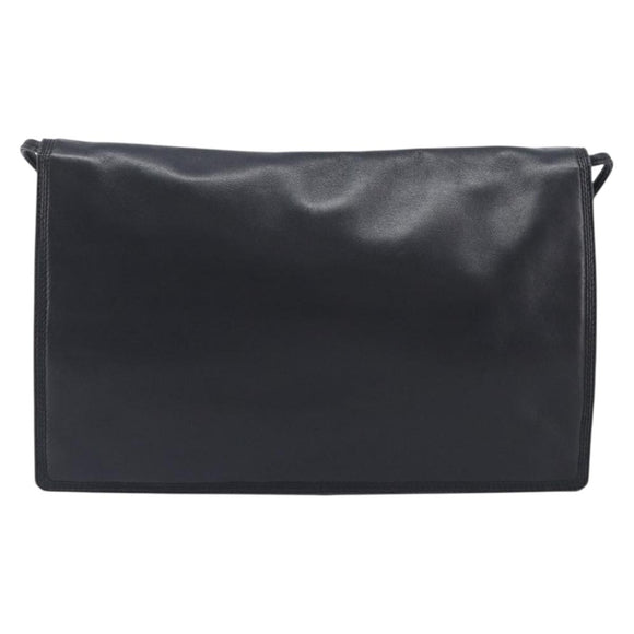 LOEWE Shoulder Bag Leather Black Auth 211966