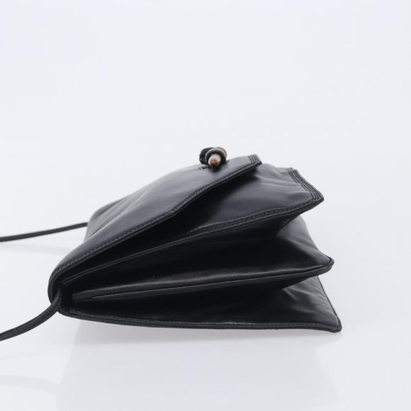 LOEWE Shoulder Bag Leather Black Auth 211966