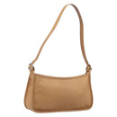 Coach Shoulder Bag Leather Beige Silver Auth 211975-1