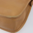 Coach Shoulder Bag Leather Beige Silver Auth 211975-10