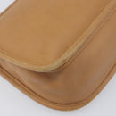 Coach Shoulder Bag Leather Beige Silver Auth 211975-11